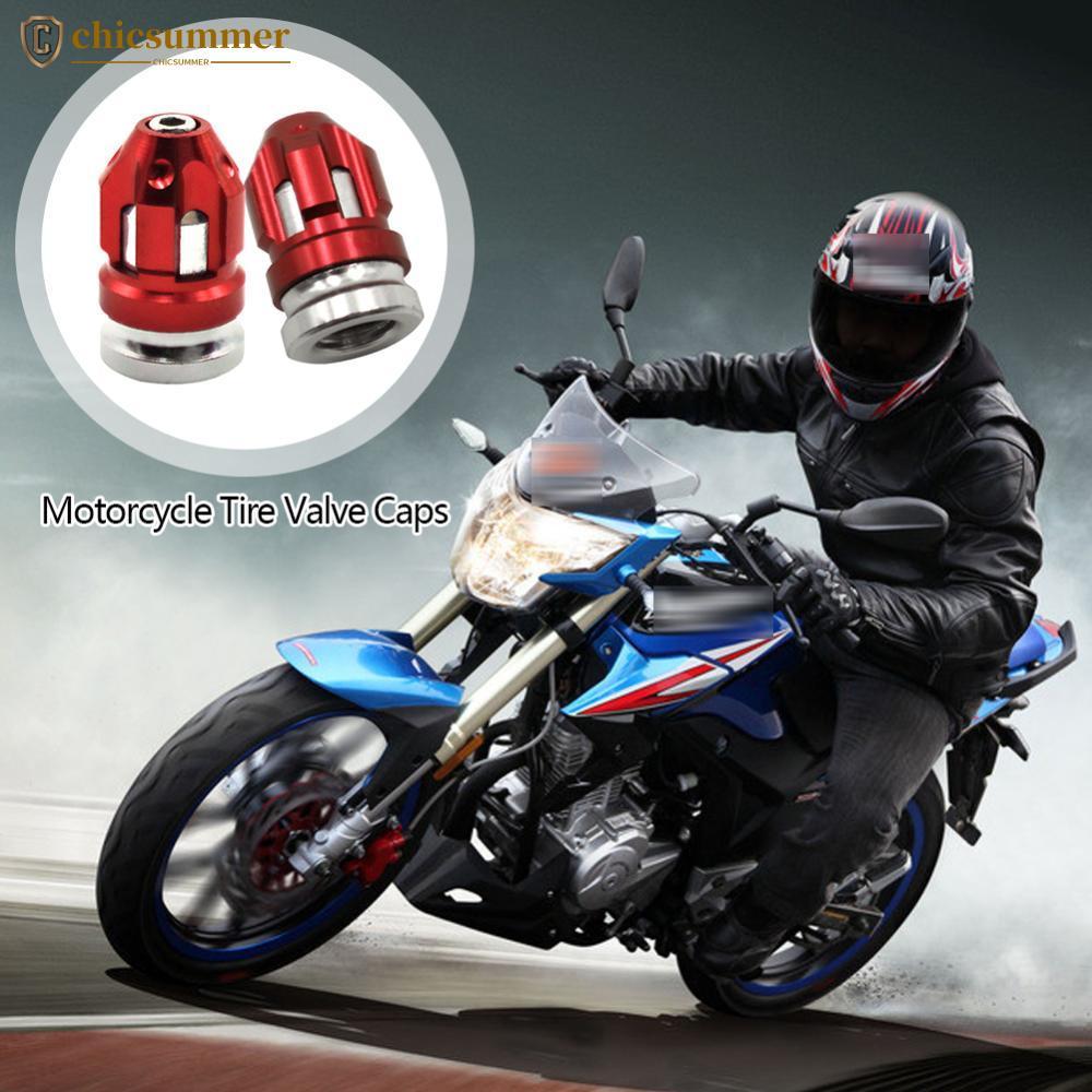 CHICSUMMER 1 Par De Tampas De Válvula De Pneu De Motocicleta De Liga De Alumínio , Automóvel , Anti-Vazamento Para Bicic