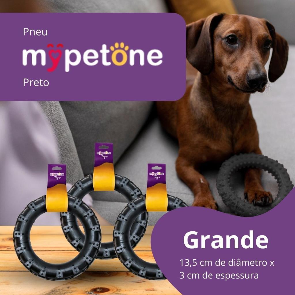 3 Pneu Mordedor de Borracha MyPetOne Grande Para Cachorro Brinquedo Resistente Pet