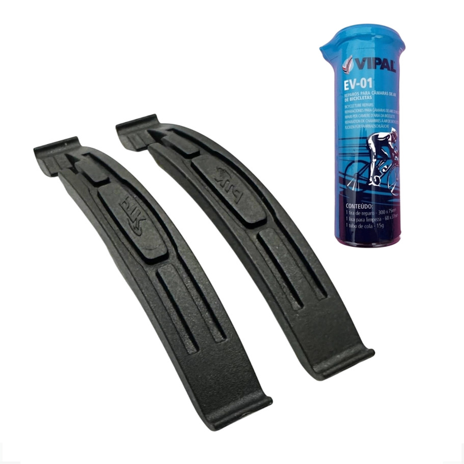 Espátulas Nylon Retirar Pneu Bicicleta Bike 02 peças + 01 Estojo Bike Remendo Top