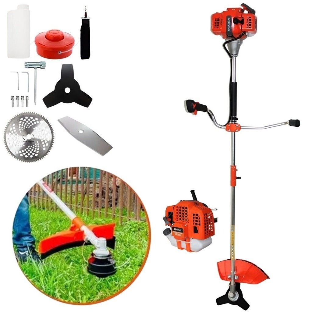 Roçadeira Aparador de Grama a Gasolina 75cc 3hp Multifuncional 4 em 1 Profissional