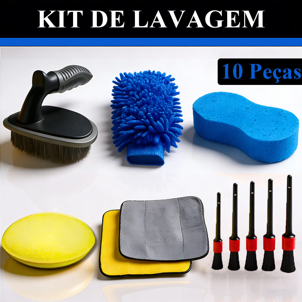 Kit 10 Peças Lavagem Automotiva