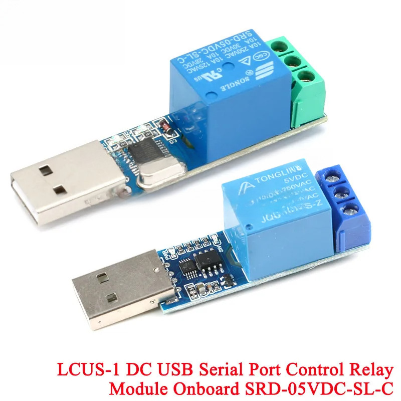 2-5pcs LCUS-1 Tipo Módulo De Relé USB Conversor Eletrônico PCB Interruptor De Controle Inteligente SRD-05VDC-SL-C 5V 10A