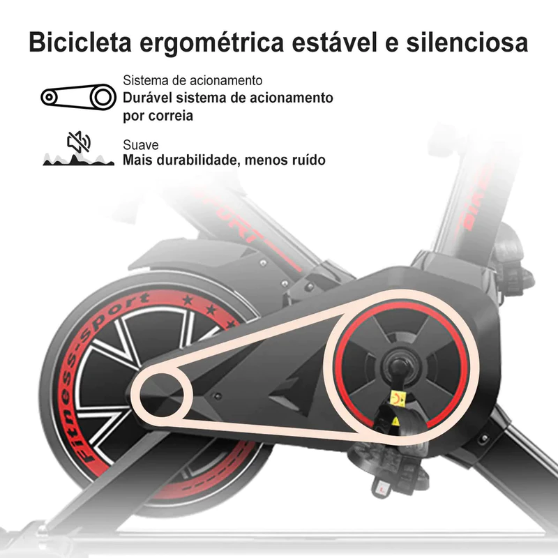 Bicicleta Ergométrica de Spinning Profissional para Academia 120kg Preto — foto 3