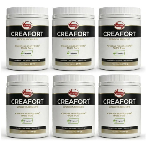 Kit 6 Creafort Creatina Creapure 300g Vitafor