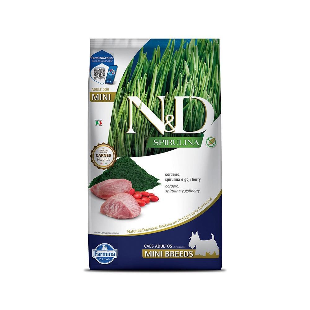 Ração Farmina N&d Spirulina Para Cães Adultos de Porte Mini Sabor Cordeiro, Spirulina e Goji Berry 7 Kg