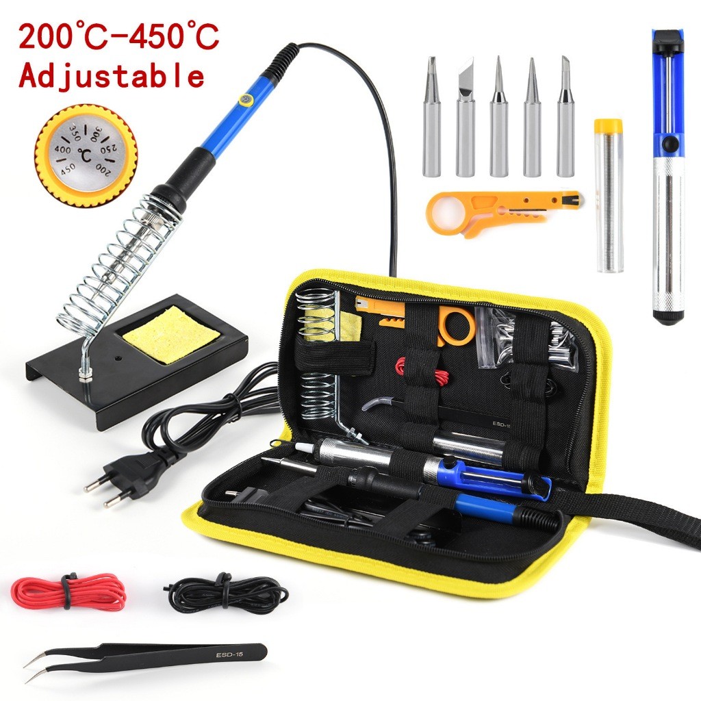 Kit Estação De Solda Elétrico Portátil Com 15 Peças 60w