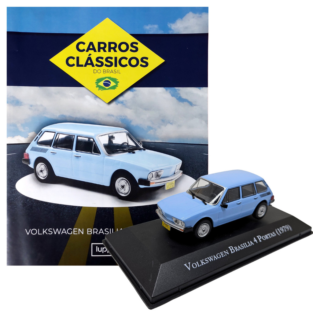 Coleção Carros Clássicos do Brasil: Miniatura Volkswagen Brasilia (1979) -  Edição 47 - Escala 1:43