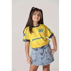 Camisa Jogo 1 Vôlei Brasil Oficial Infanto Juvenil Volt