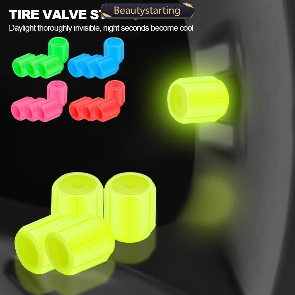 BEAUTYSTARTING Tampa Luminosa Da Válvula Do Carro , 4 Unidades , À Prova De Poeira , Pneus Decorativos , Tampas Haste Pn