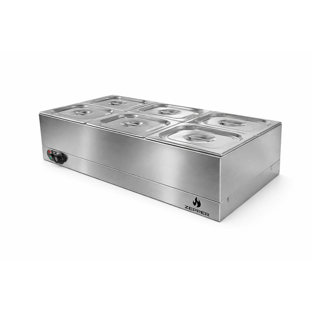 Réchaud Térmico Elétrico 6 Cuba Buffet Banho Maria - ZPBF06