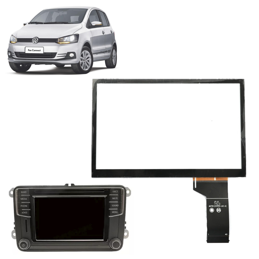 Tela Touch Screen Tatil Vidro Toque Multimidia Original Volkswagem MIB 1 MIB 2 STD fox Xtreme 2018 a 2022