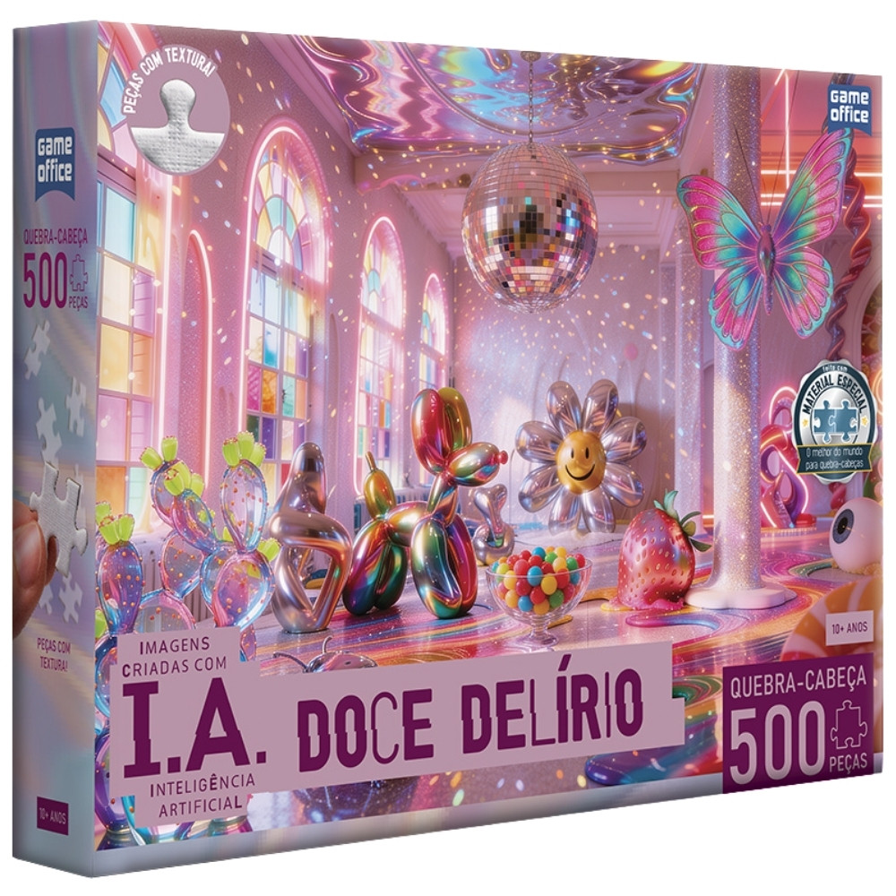 QUEBRA CABEÇA DOCE DELÍRIO 500 PEÇAS TOYSTER PUZZLE COLORIDO MENINA IA BORBOLETA FLOR ANIMAIS BICHOS