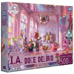 QUEBRA CABEÇA DOCE DELÍRIO 500 PEÇAS TOYSTER PUZZLE COLORIDO MENINA IA BORBOLETA FLOR ANIMAIS BICHOS