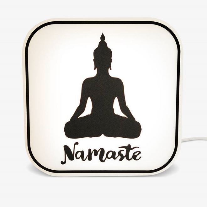 Imagem Luminária Box Namaste LED E27 Decorativa Zen Yoga Abajur Quarto Escritório