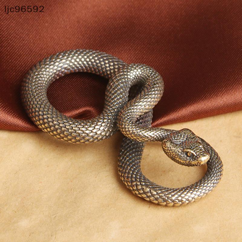 [ljc] Decorações De Ornamento De Cobra De Cobre Vintage , Chá , Animal De Estimação , Estatuetas De Boa , Miniaturas , A