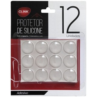 Protetor Adesivo Silicone Anti-Impacto Redondo 20 Ou 12 Unidades Clink Multiuso Universal