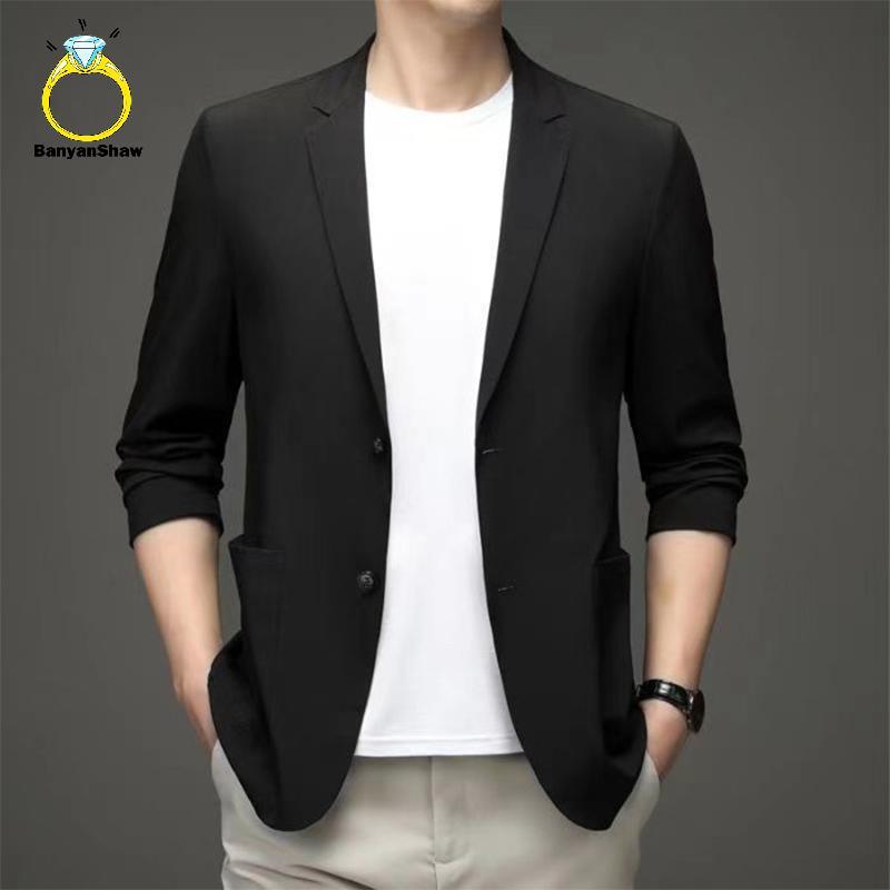 [BANY] Blazer Casual Masculino Leve Terno De Negócios Jaqueta Preta Luto Top Bom