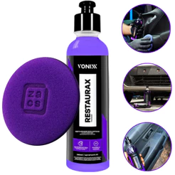 KIT Restaurax 240ml Vonixx e Aplicador de espuma zacs Restaurador e Revitalizador de Plásticos Internos e Externos