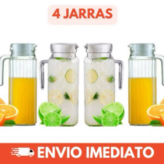 Jarra de Vidro 1L Kit com 4 Unidades em Oferta na Shopee