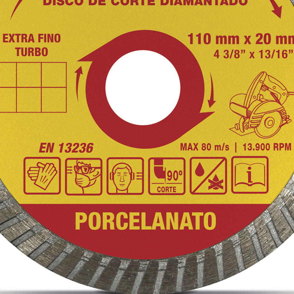 Detalhes do Disco diamantado turbo 110 mm p/ porcelanato DDP110 Starrett