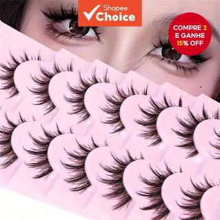 10 Pares De Cílios Postiços Olhos De Gato Fofos-Extra Longos E Grossos Para Maquiagem Extensões em Oferta na Shopee