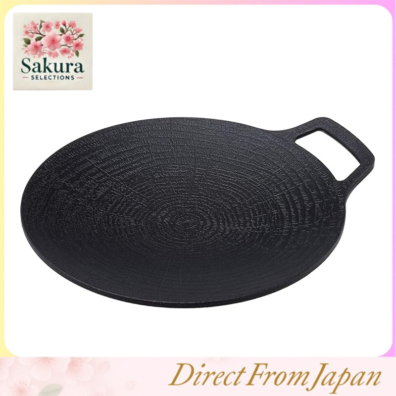 JHQ Iron Plate Multi Griddle Genuine Product, Direct Fire Use Only (Not Compatible with IH), Lightweight, Kitchen and Outdoor Use, Frying Pan Griddle Pan (Flat 19cm, with Gray Mitten, with Storage Case)