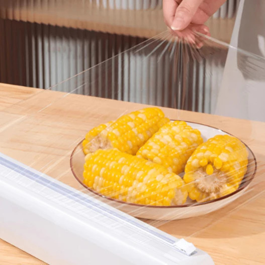 Dispensador Cortador Suporte Filme PVC Papel Alumínio Parede Sela Conserva Alimentos Plástico