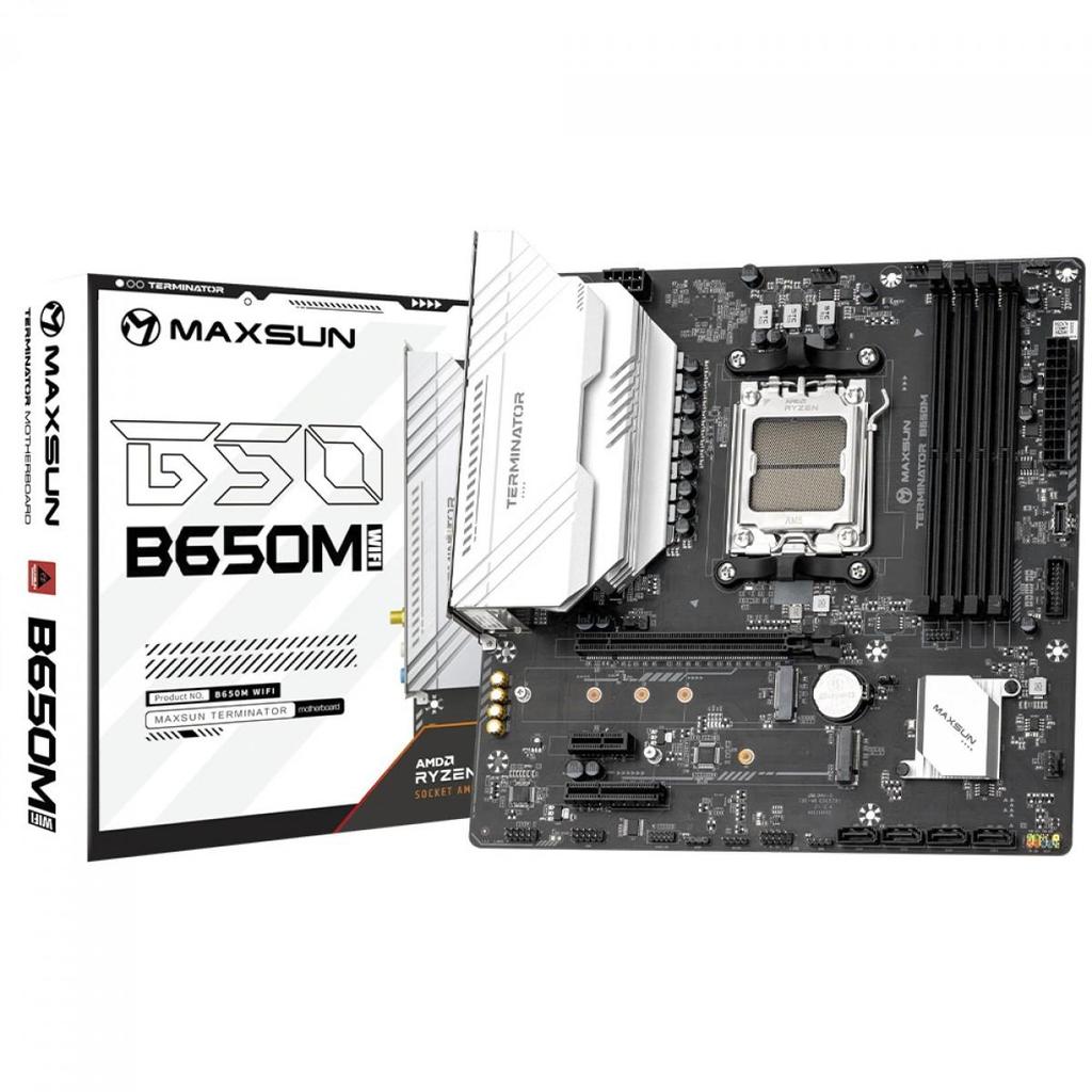 Placa Mãe Maxsun Terminator B650M WiFi6, Chipset B650, AMD AM5, mATX, DDR5 em Oferta na Shopee