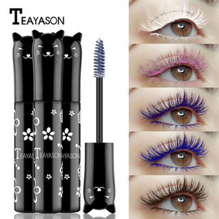 Pronto Estoque NFS TEAYASON Rímel Colorido À Prova D'água De Longa Duração Ondulado Grosso Branco Verde Vermelho Azul Ro em Oferta na Shopee