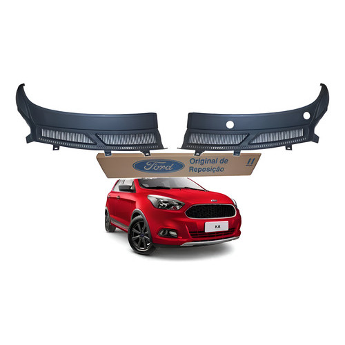 Par Grade Moldura Churrasqueira Parabrisa Ford Ka 2014/2021 em Oferta na Shopee