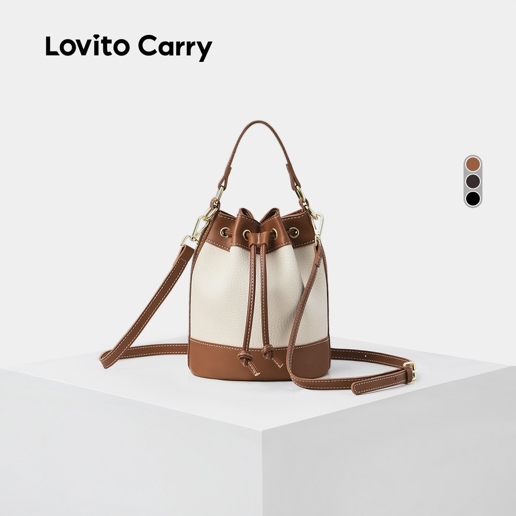 (Lovito Carry) Bolsa de Ombro Pequena Casual em Couro Sintético de Alta Qualidade para Mulheres LR16E133 em Oferta na Shopee