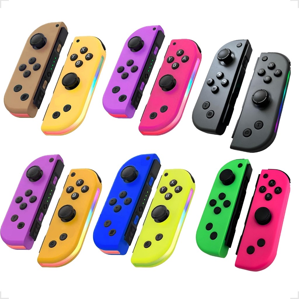 Controle JoyCon Nintendo Switch GamePad Par De JoyPad Com Led RGB Compatível Nintendo Switch, Switch Lite e Switch OLED
