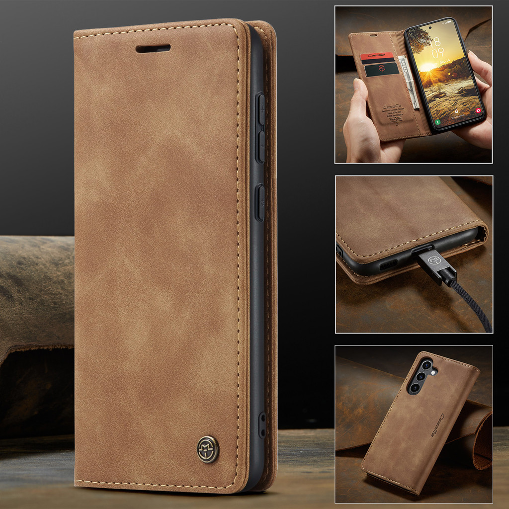 Capa De Telefone TTTW Para Samsung S10 5G S20 S21 S23 S24 S25 Fe S8 S9 S10 Plus S7 Edge S10e CaseMe Couro Fosco Retro Fl