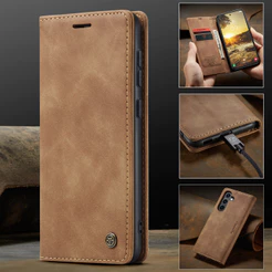 Capa De Telefone TTTW Para Samsung S10 5G S20 S21 S23 S24 S25 Fe S8 S9 S10 Plus S7 Edge S10e CaseMe Couro Fosco Retro Fl