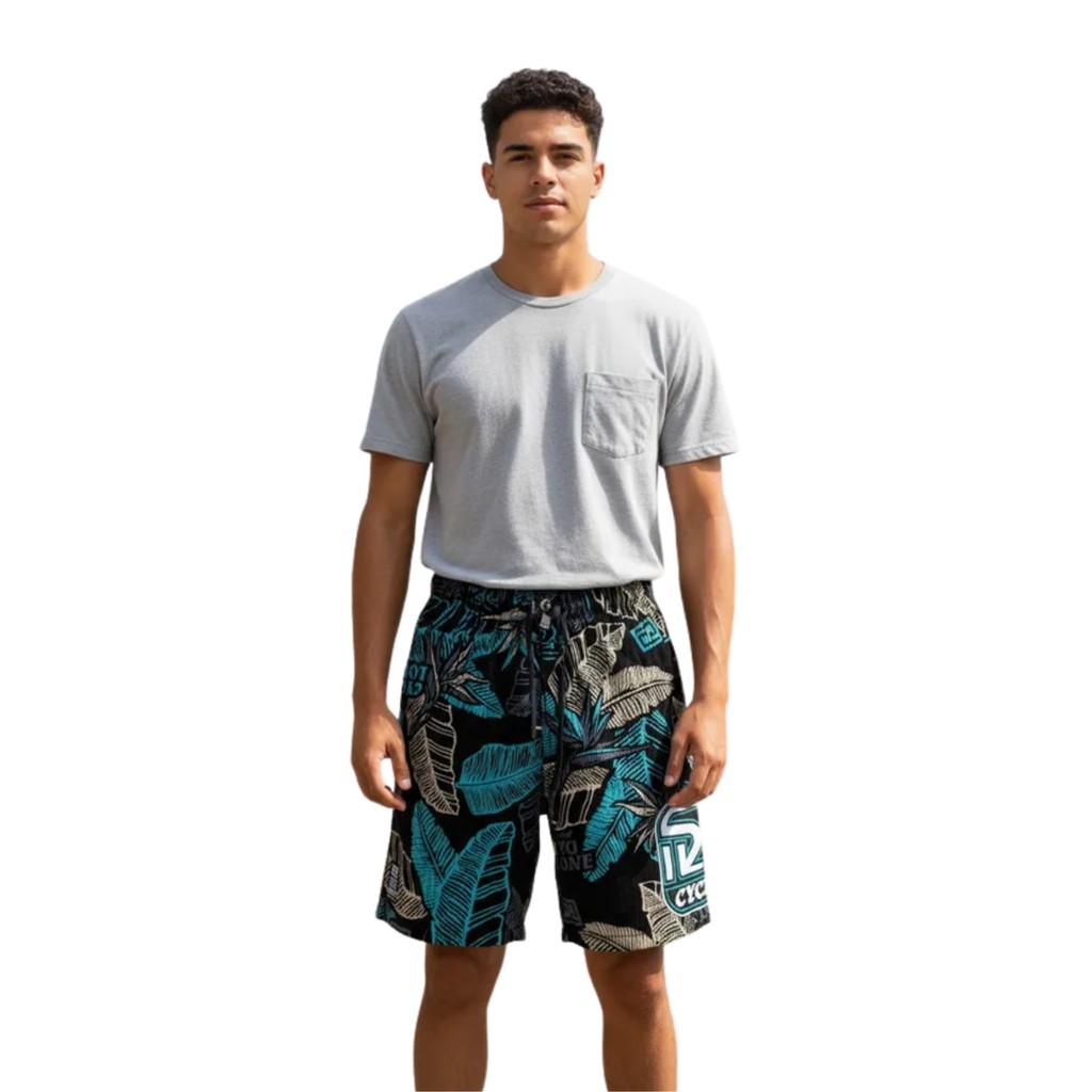 Bermuda Cyclone Veludo Estampada Caribbean Masculina