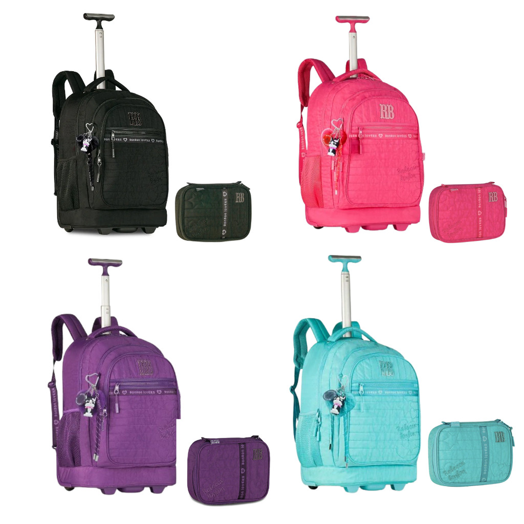 Kit Mochila de Rodinha Com Estojo Rebecca Bonbon Sweet Dreams- Clio Style em Oferta na Shopee