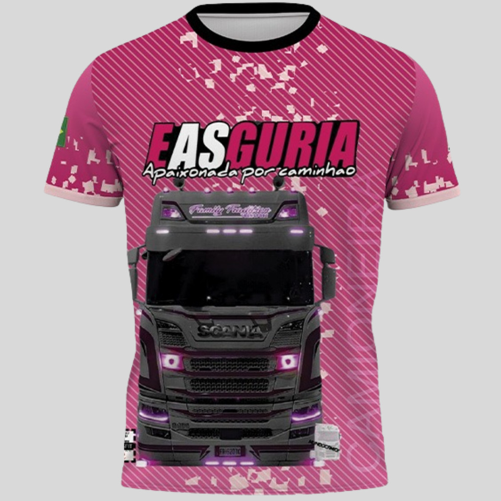 Camiseta E As Guria Apaixonada por Caminhão Baby Look Feminina Scania Camisa
