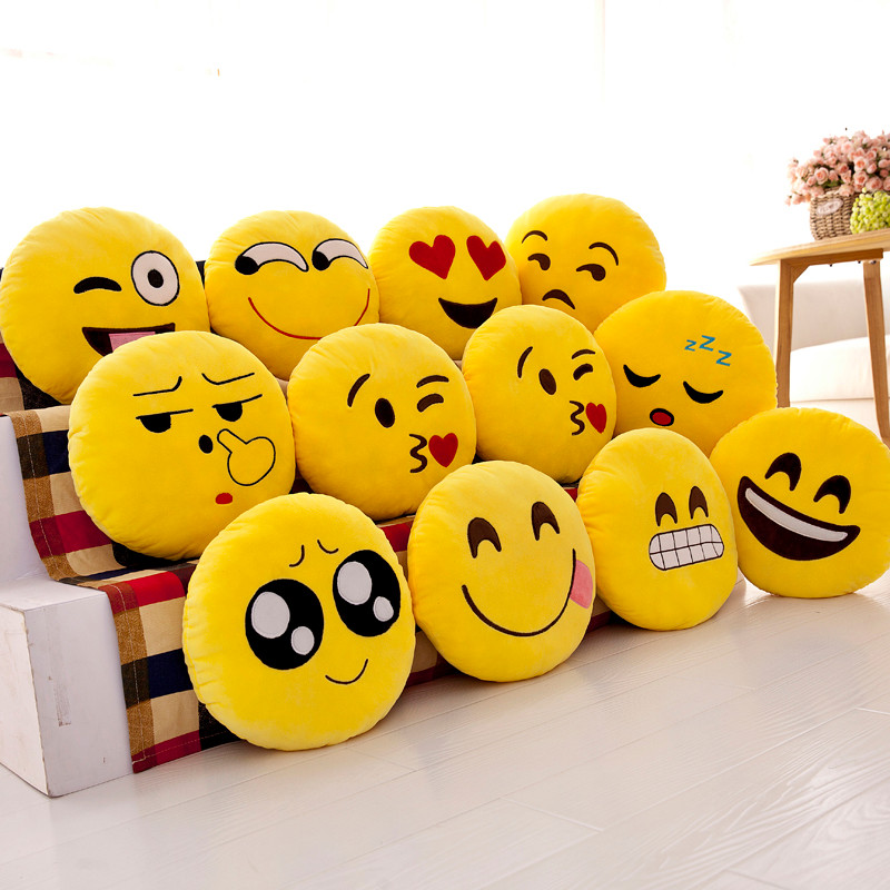 QQ emoji Travesseiro emoji Chat Smiley Engraçado Sofá Travesseiro Almofada Engraçada Boneca Cama Boneca Dormindo