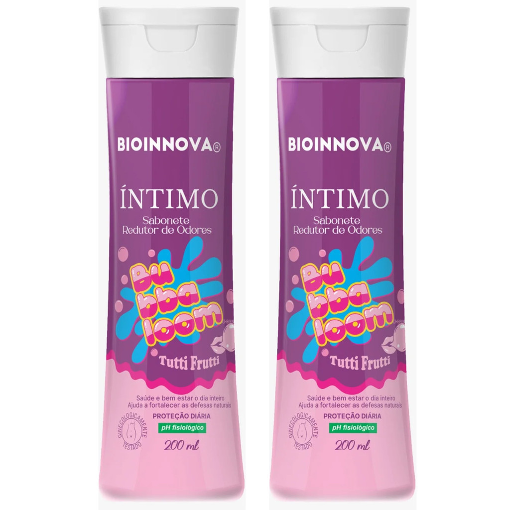 Kit 2 Sabonetes Íntimos Bubballom Tutti Fruti 200ml – Frescor e Proteção | BioInnova