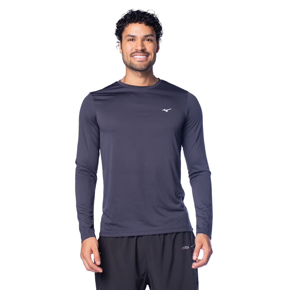 Camiseta Masculina Mizuno Nirvana Manga Longa Azul