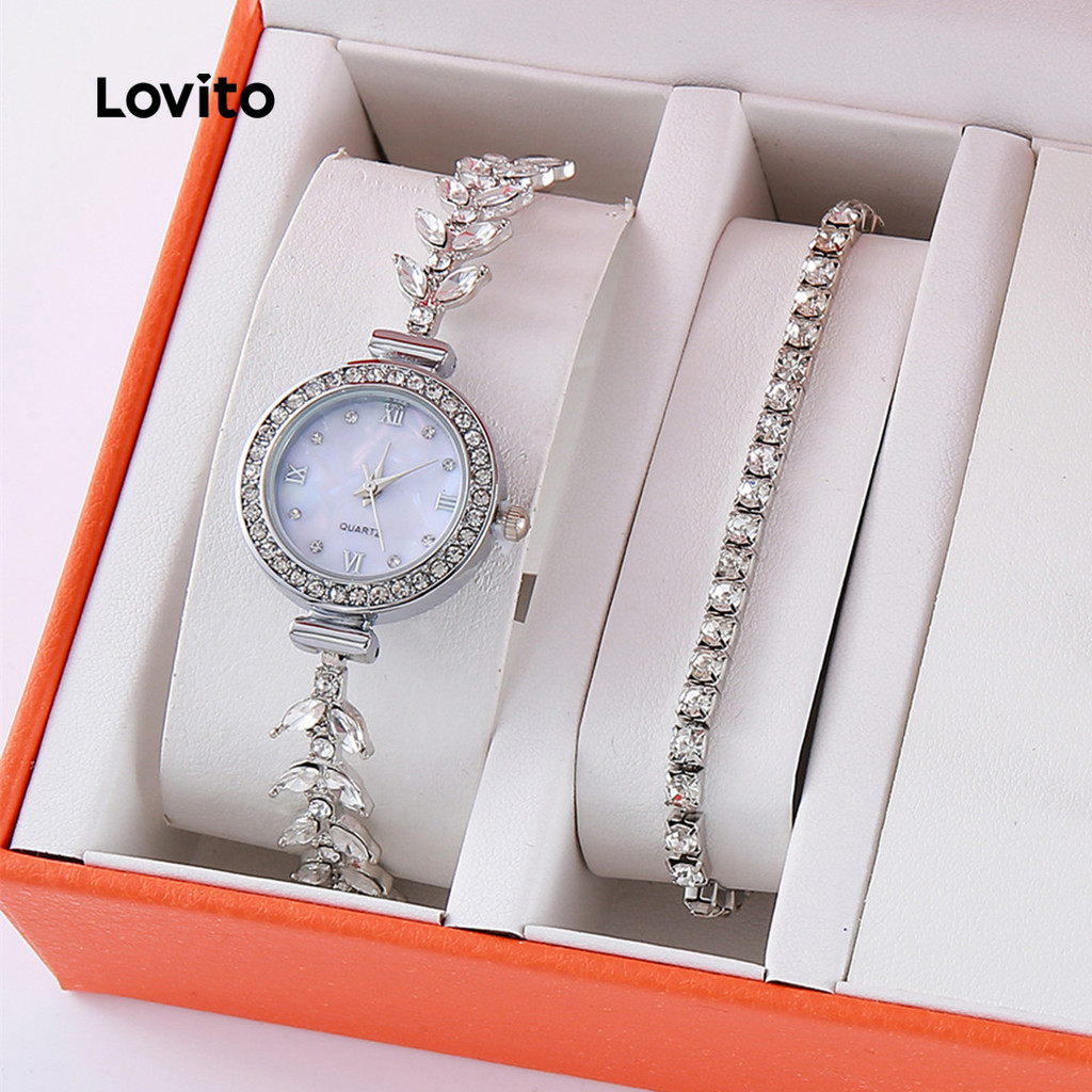 Lovito Relógio de Quartzo Casual Pacote com 2 LFA114035 em Oferta na Shopee