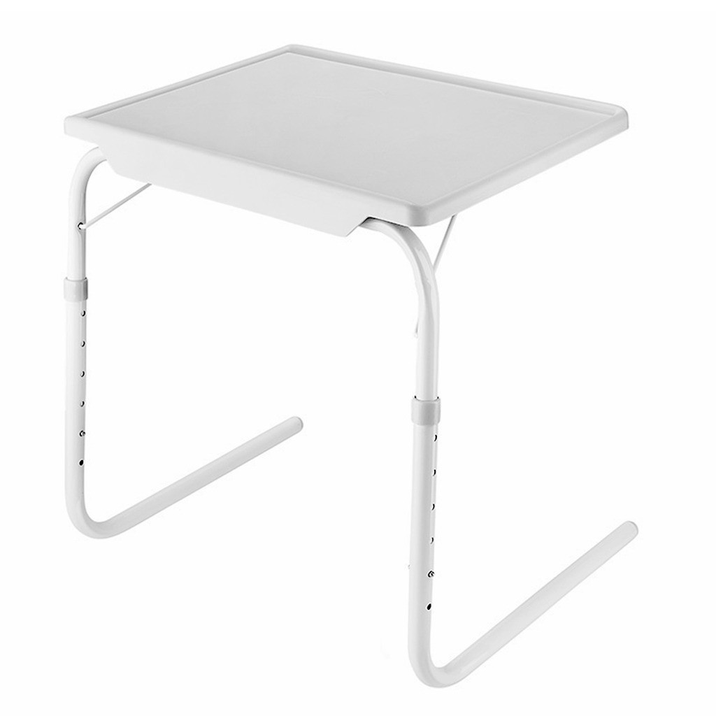 Mesa Dobrável Lateral Apoio De Notebook Branca Inclinável Refeições Ajuste De Tamanho Home Office