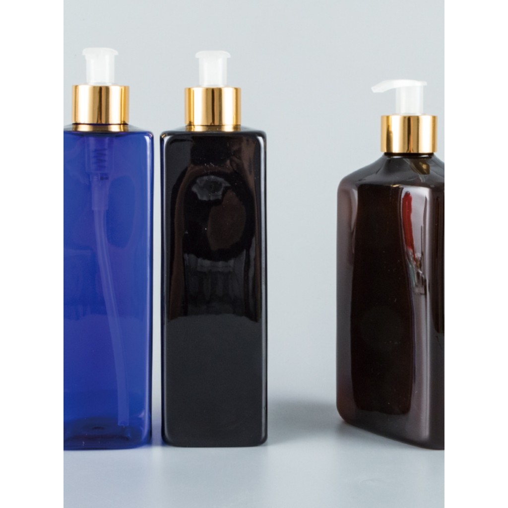 500ML ombro redondo pescoço longo com interruptor esquerdo direito bomba chuveiro Gel garrafa PET loção cuidados Shampoo