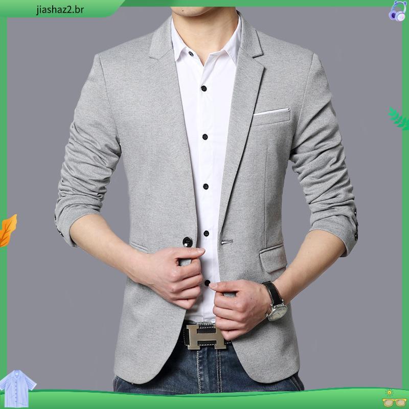 Deryu.br Roupa Social/Blazer Masculino Com Gola Alta/Justo/Formal/Executivo