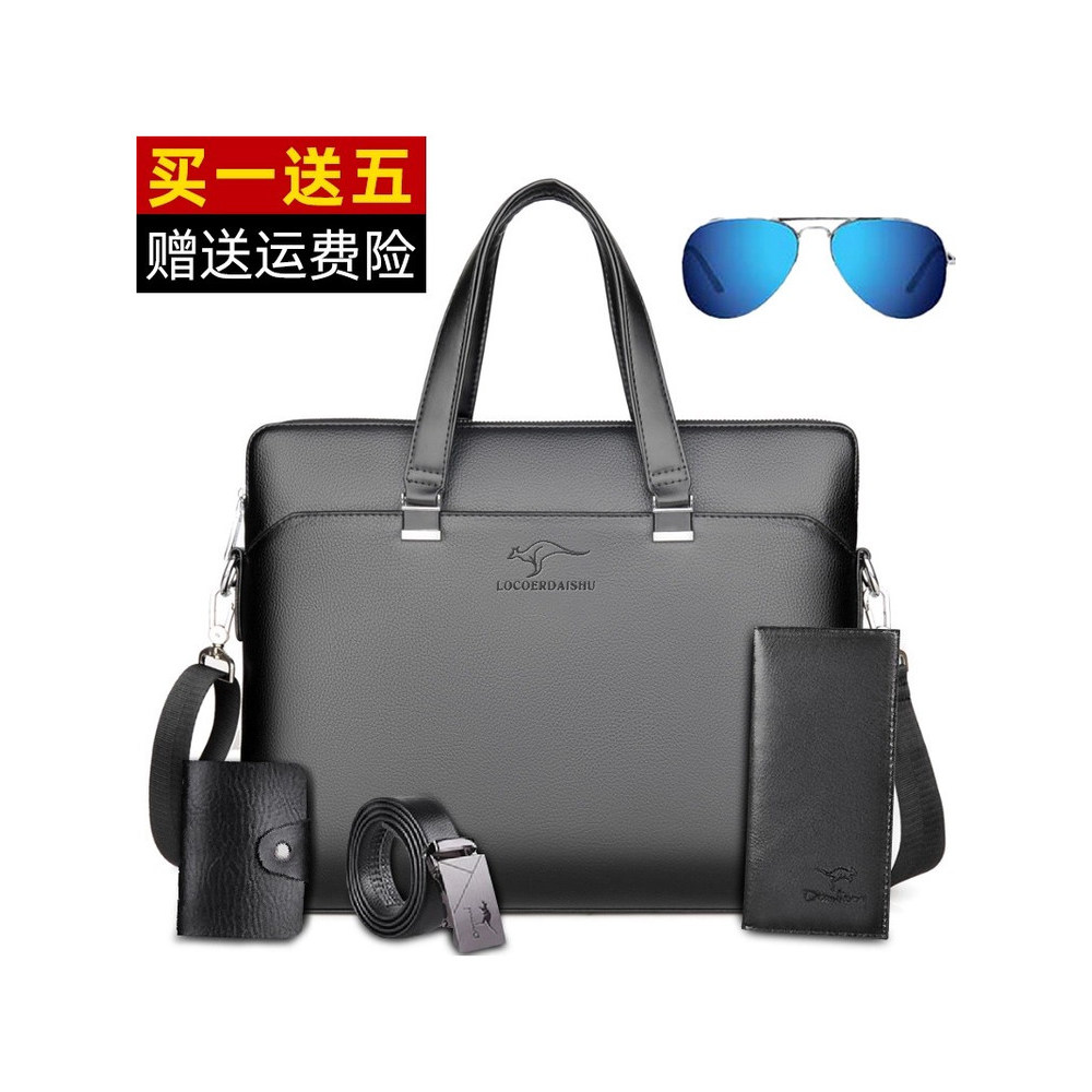 Textura de couro genuíno bolsa masculina embreagem grande capacidade saco de negócios simples ombro saco do mensageiro C