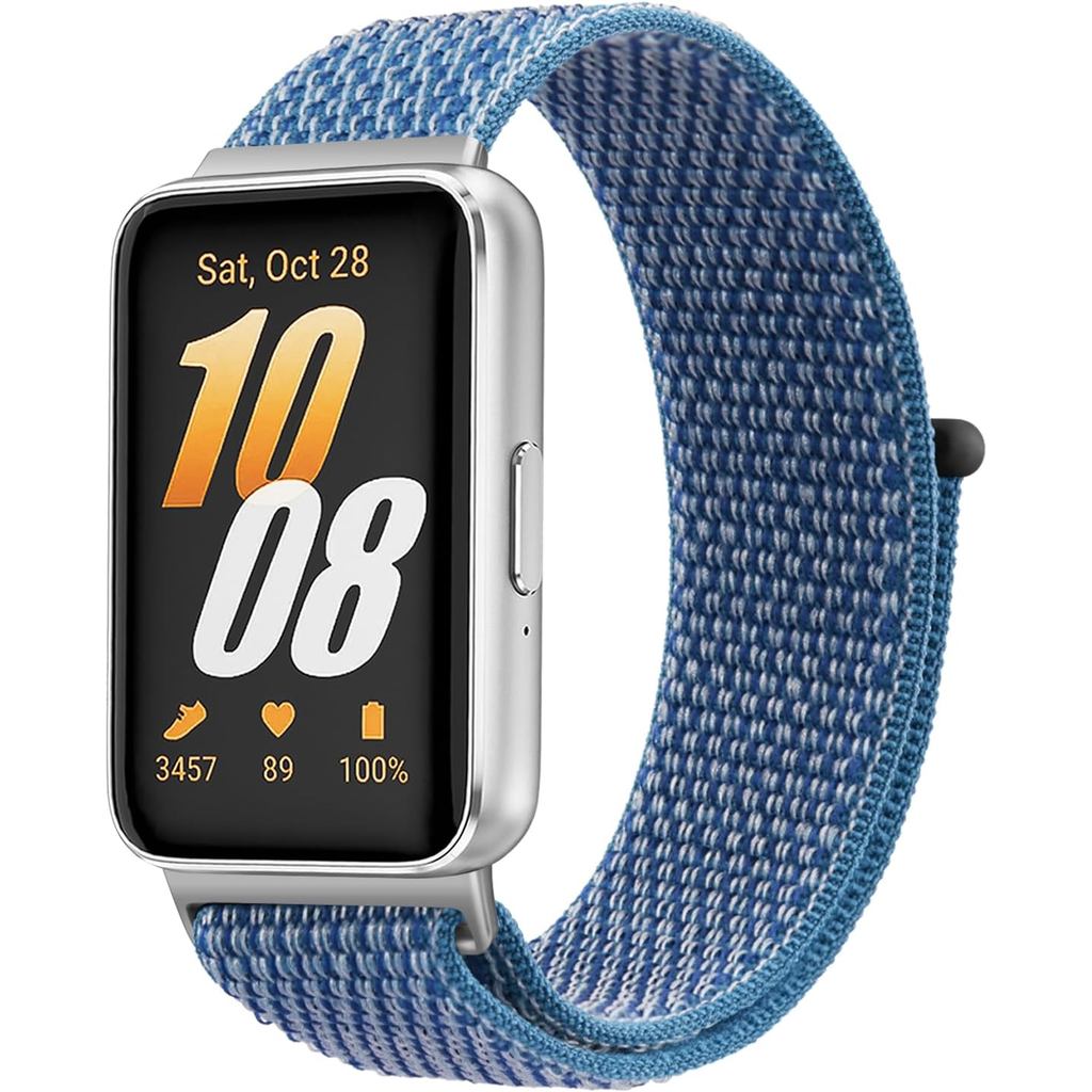 Pulseiras de Nylon para Samsung Galaxy Fit 3 – Ajustável, Macia e Respirável (Fe