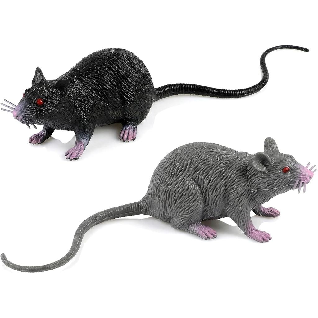 Jarbins Rato Falso 2 peças Brinquedos de Halloween Rato Falso Brinquedo de Pegadinha Rato Assustador Realista Brinquedo 
