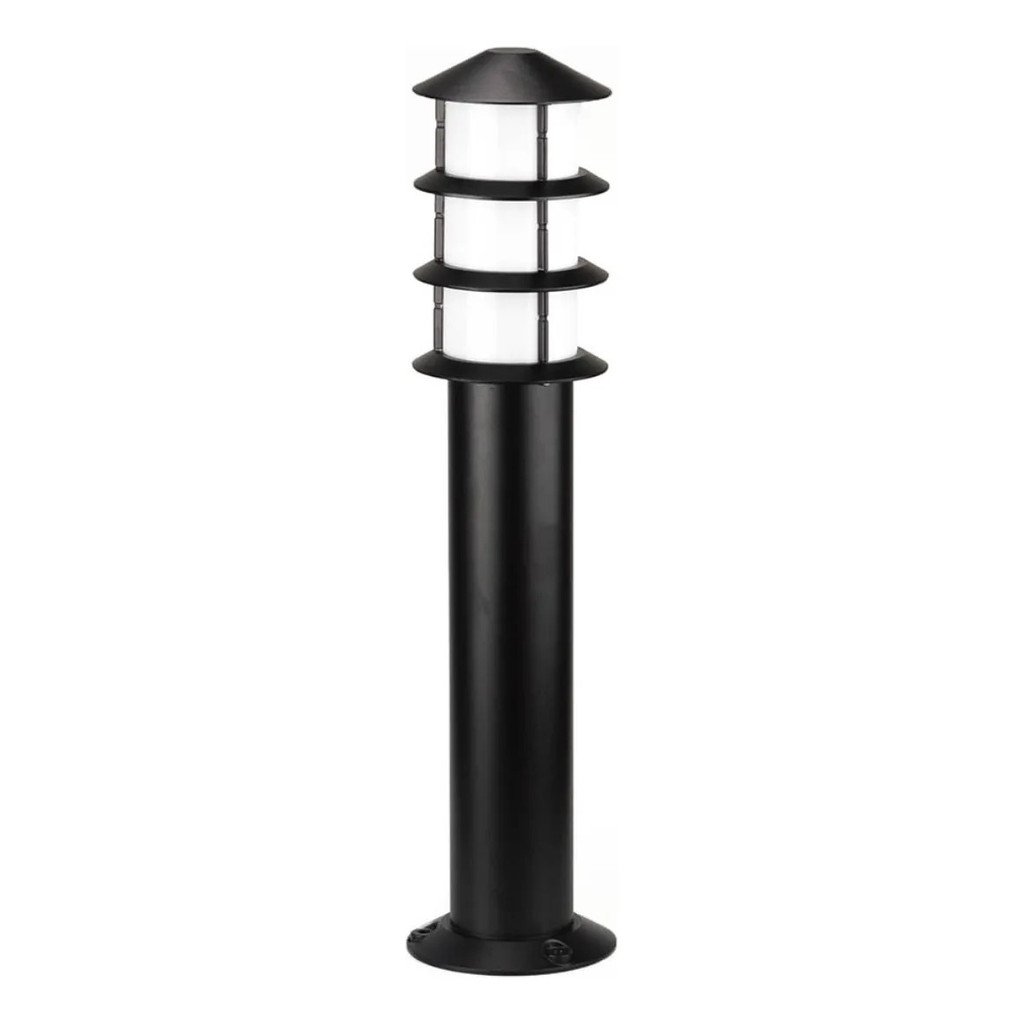 Poste Balizador Jardim Oriental 3 Aletas 55cm Preto Germany