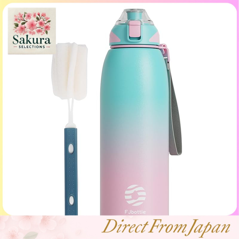 FJbottle Vacuum Insulated Stainless Steel Sports Water Bottle with One-Touch Lid, Wide Mouth, Easy to Clean, Keeps Drinks Hot & Cold, Comes with Bottle Cover and Cleaning Sponge – Stylish for Kids, Adults, Boys, and Girls, Available in Multiple Sizes and 