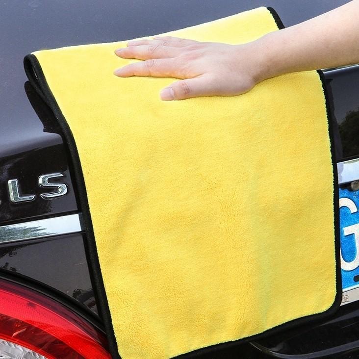 Toalha de limpeza de carro multifuncional absorve água engrossado pano de limpeza de carro sem fiapos dupla face Coral v